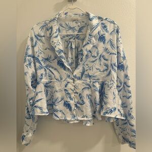 Free People Intimates Floral Blue and White sleep set